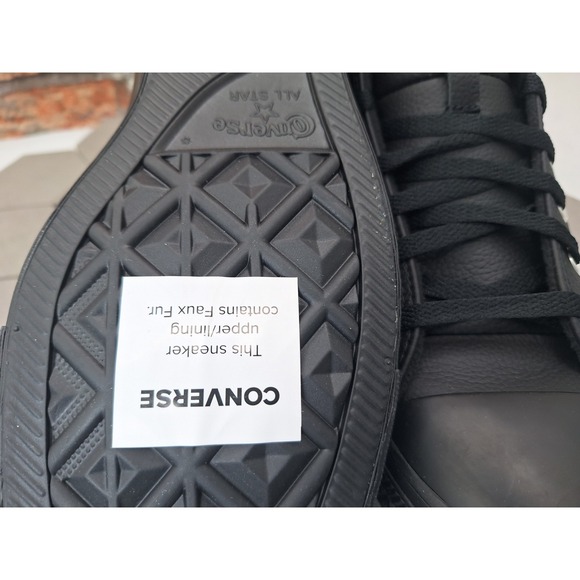 Converse Chuck Taylor Winter Water-Repellent Hi Black Leather‎ Men Sz 13 Rare main image 9